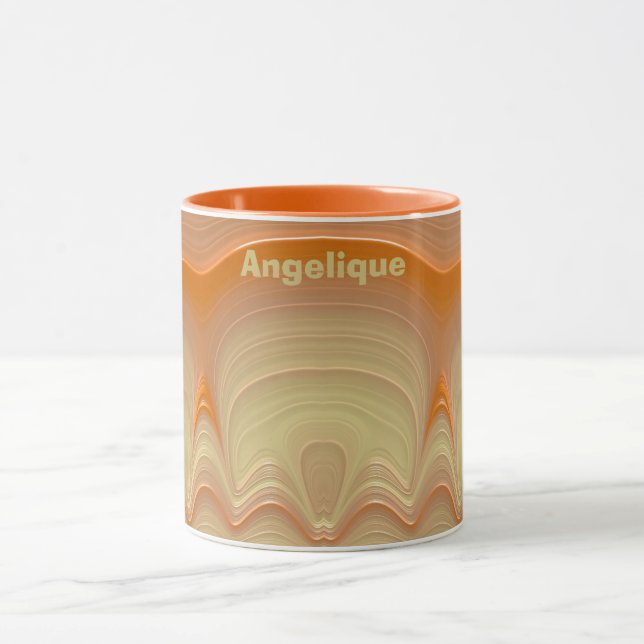 ANGELIQUE ~ 3D Fractal ~ Shades of Oranges Lemons  Mug (Center)