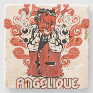 angelique black stone coaster