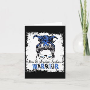 Angelman Syndrome Awareness Mum Warrior Blue Ribbo Card