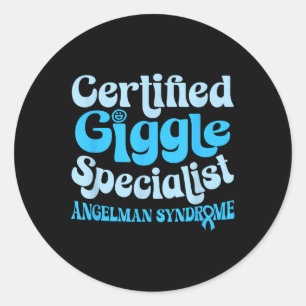 Angelman Syndrome , Small, Black  Classic Round Sticker