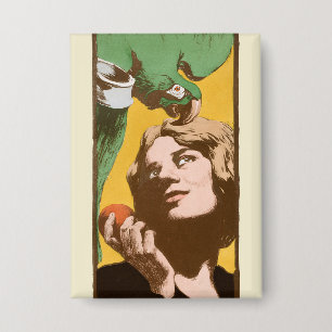 Angelo Jank Art Nouveau Woman with Green Parrot