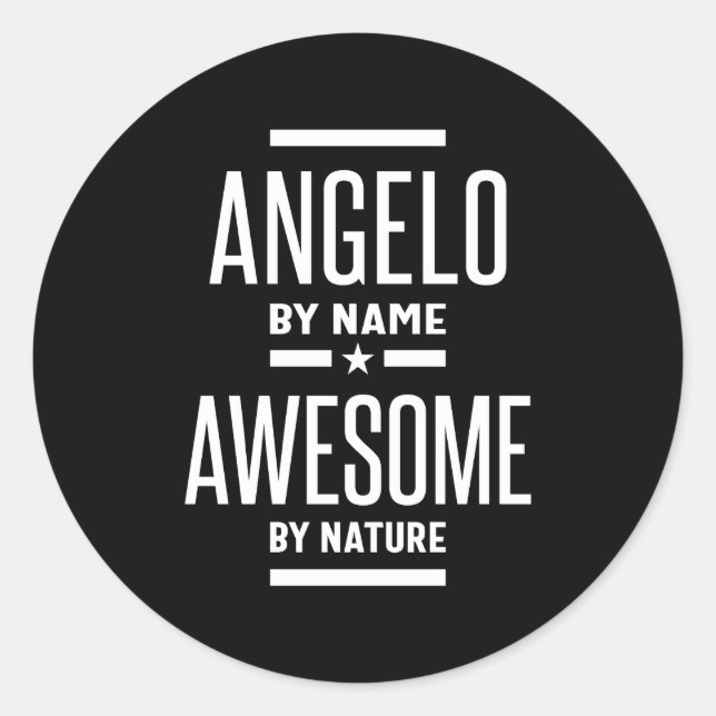 Angelo Personalised Name Birthday Gift Classic Round Sticker (Front)