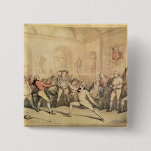 Angelo's Fencing Room, pub. 1787 15 Cm Square Badge