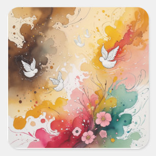 Angels abstrat  square sticker