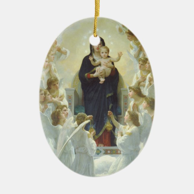 Angels Adore Mary and Jesus Ornament (Front)
