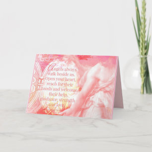 Angels Always Walk Beside Us pastel greeting card