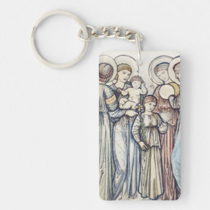 Angels and Children by Sir Edward Burne–Jones Key Ring