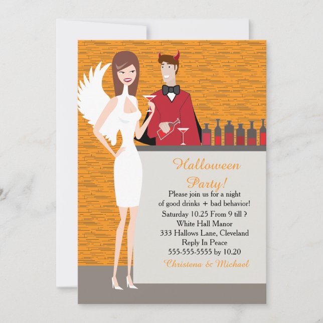Angels And Devils Halloween Invitation (CA) (Front)