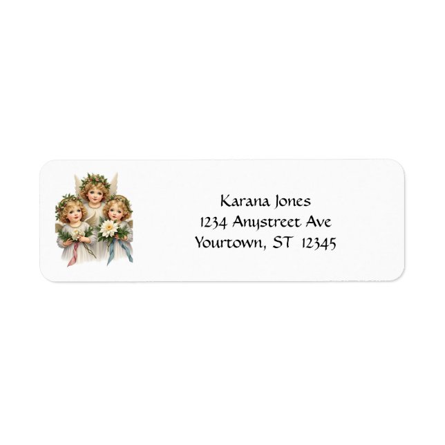 Angels and Flowers Return Address Label (Front)