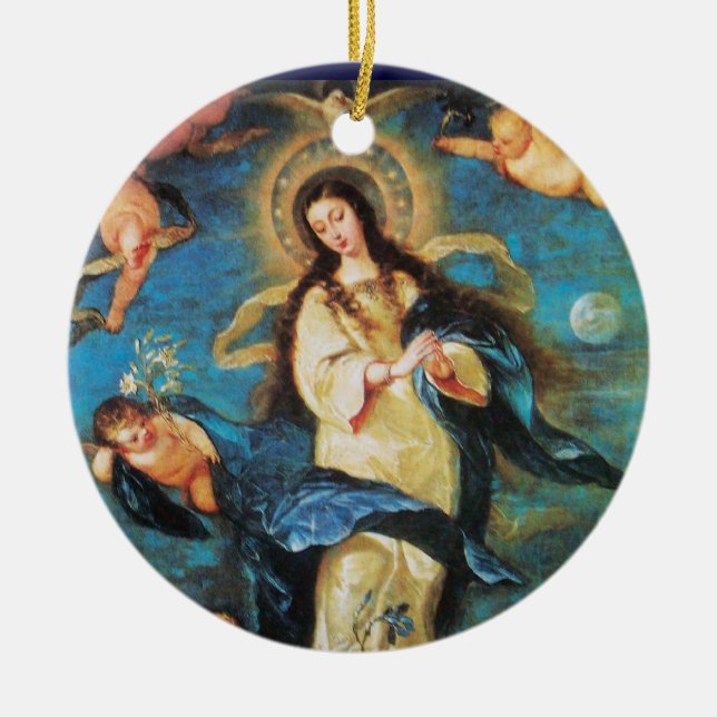 Angels and Immaculate Conception of Virgin Ceramic Ornament (Front)