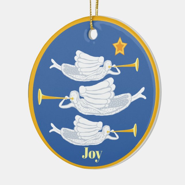 Angels and Jesus Christmas Ceramic Ornament (Left)