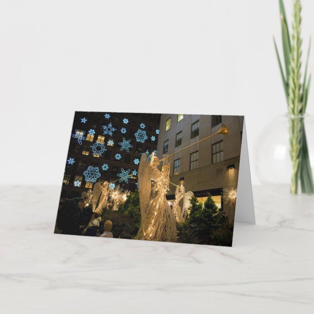 Angels and Snowflakes Holiday Card (Front)