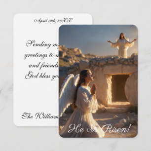  Angels Announcing Resurrection Image  Greetings Card