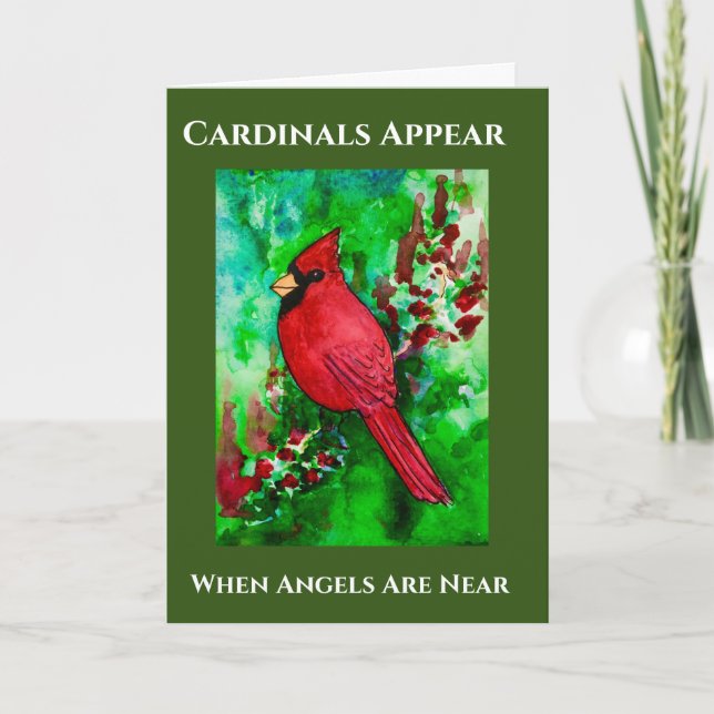 Angels Appear Cardinals Are Near Sympathy Loss Card (Front)