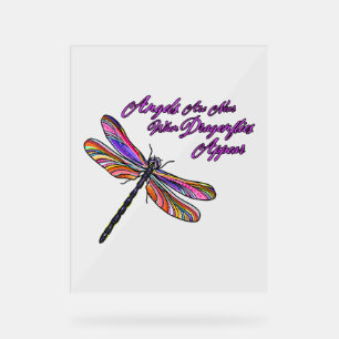 Angels Appear When Dragonflies Are Near - Acrylic Sign