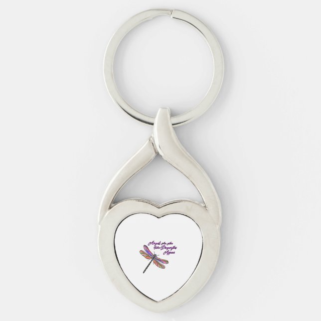 Angels Appear When Dragonflies Are Near - Key Ring (Front)