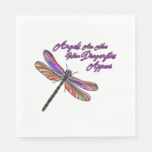 Angels Appear When Dragonflies Are Near - Napkin (Front)