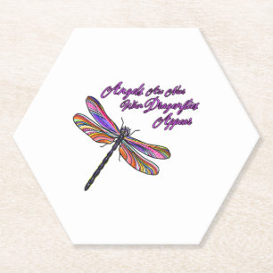 Angels Appear When Dragonflies Are Near - Paper Coaster