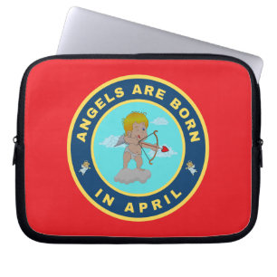 Angels are born in April alternate design Laptop Sleeve