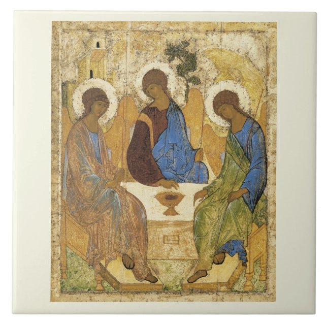 Angels At Mamre Trinity  Ceramic Tile (Front)