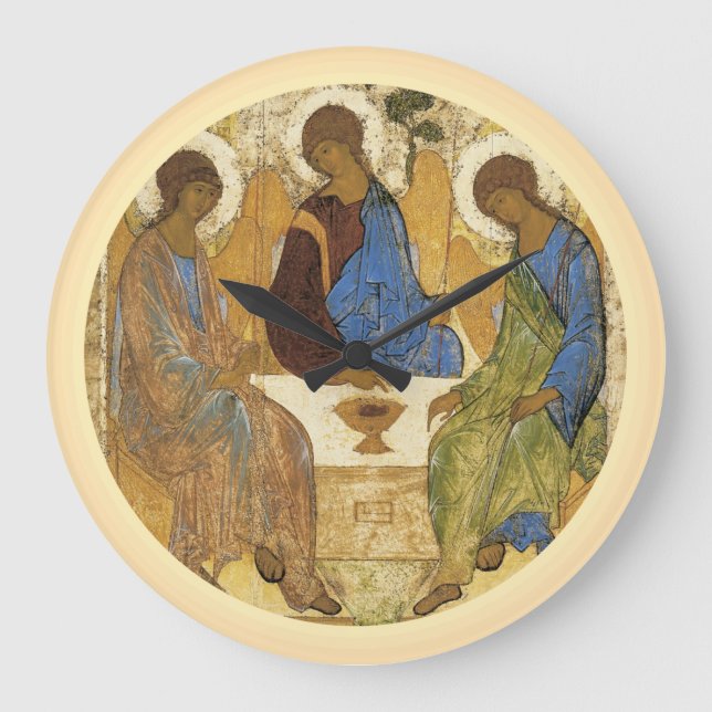 Angels At Mamre Trinity  Large Clock (Front)