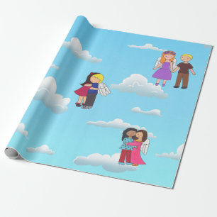 Angels Blue Heaven Wrapping Paper