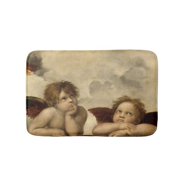 Angels Cherubs Raphael Santi Sistine Madonna Sweet Bath Mat (Front)