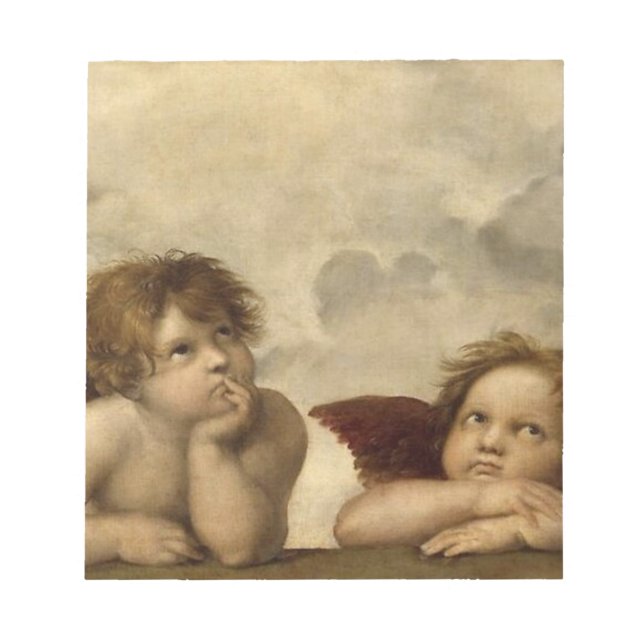 Angels Cherubs Raphael Santi Sistine Madonna Sweet Notepad (Front)
