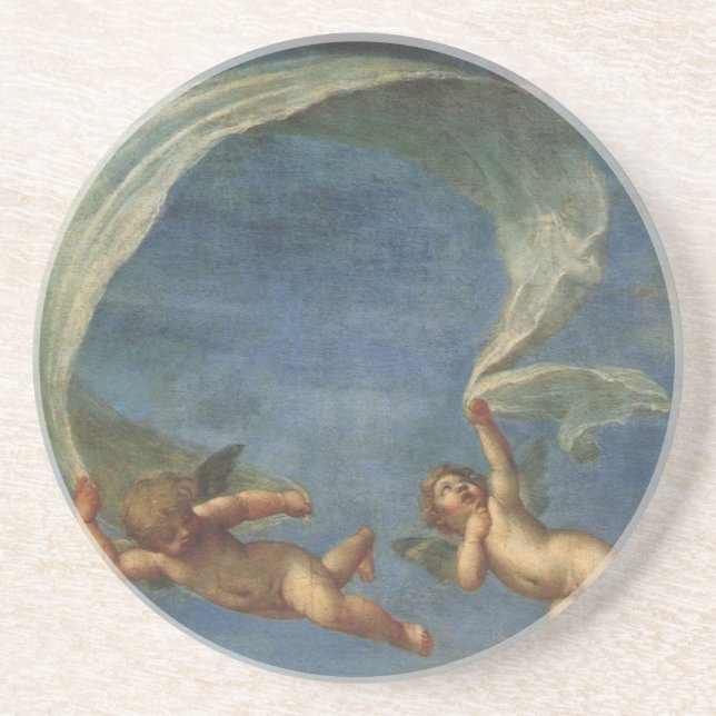 Angels Detail from Adonis Led by Cupids by Albani Coaster (Front)