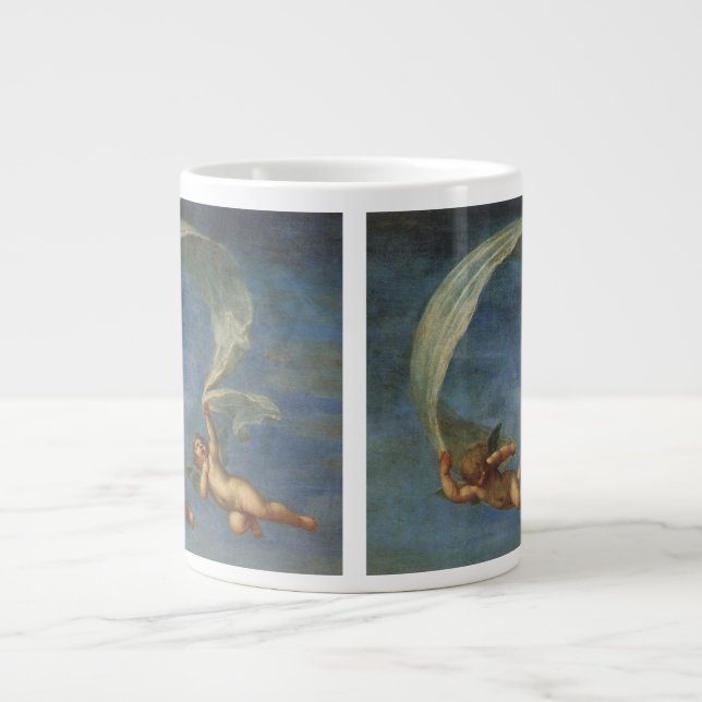 Angels Detail from Adonis Led by Cupids by Albani Large Coffee Mug (Front)