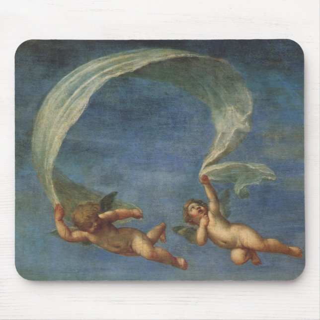 Angels Detail from Adonis Led by Cupids by Albani Mouse Pad (Front)