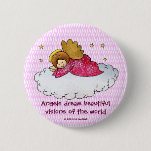 Angels dream beautiful visions of the world 6 cm round badge