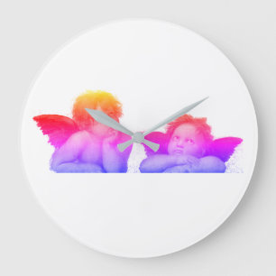 Angels Engel - Madonna Sixtina - Raphael - Raffael Large Clock