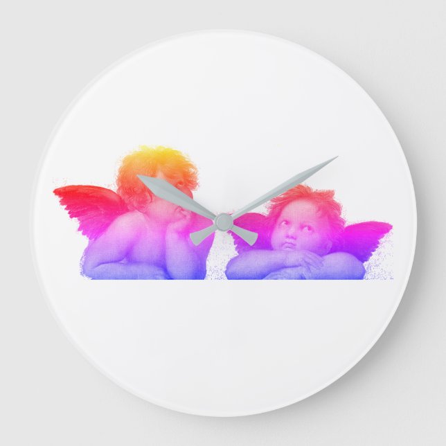 Angels Engel - Madonna Sixtina - Raphael - Raffael Large Clock (Front)