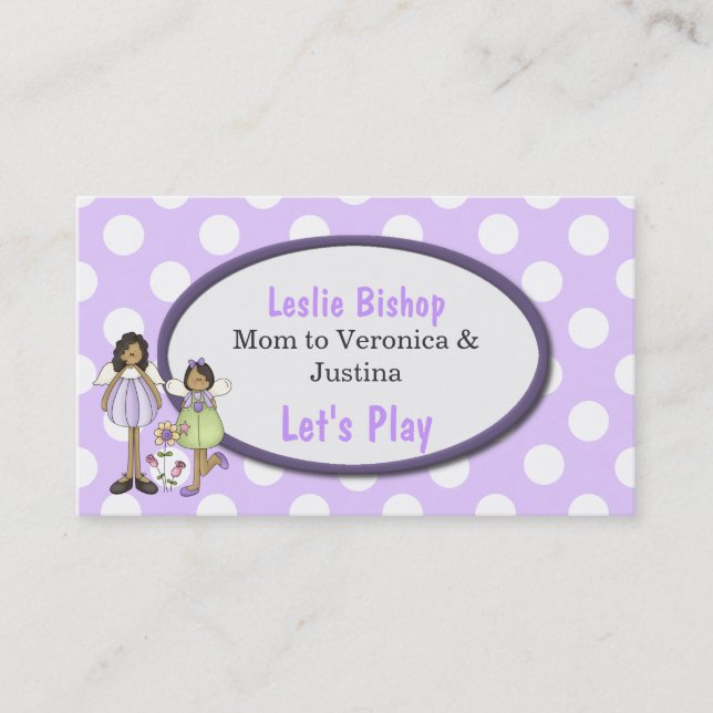 Angels / Fairies Custom Mummy Play Date Card (Front)