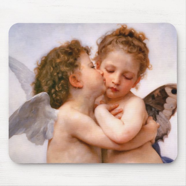 Angels First Kiss, Bouguereau Mouse Pad (Front)