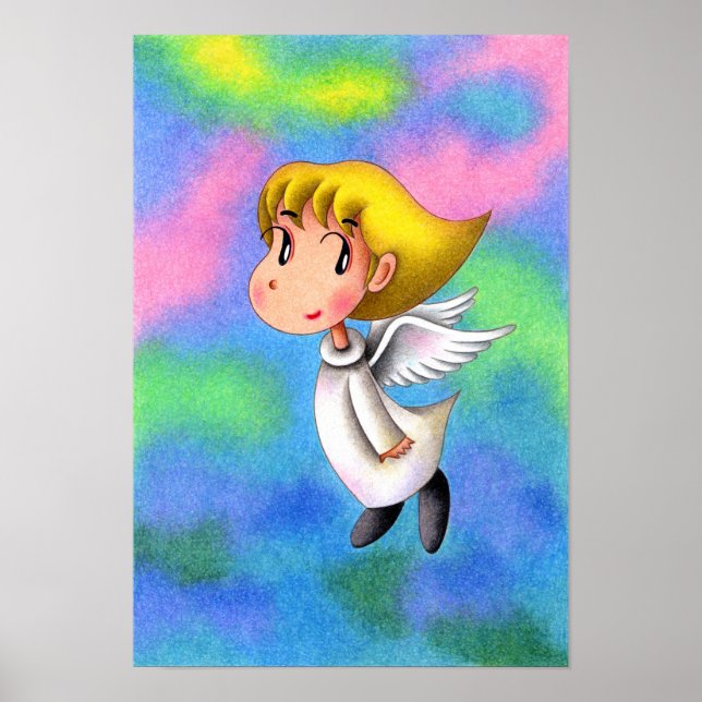 Angels flying in heaven. poster (Front)