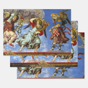  Angels From Assumption and Annunciation by Lippi Wrapping Paper Sheet