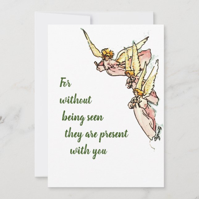 Angels From Clouds with Saying of Comfort for You  Holiday Card (Front)