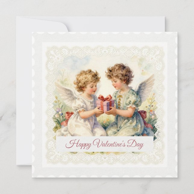 Angels' Gift – Victorian-Style Valentine’s Day Holiday Card (Front)