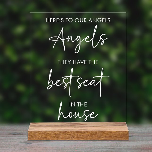 Angels Have Best Seat In House Wedding Memorial Acrylic Sign (Creator Uploaded)
