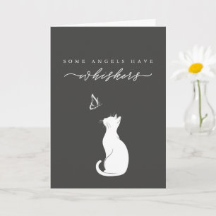 Angels Have Whiskers Charcoal Cat Loss Sympathy Card