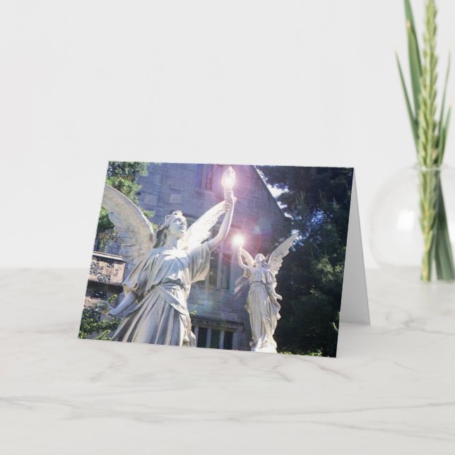 Angels Heavenly Host Merry Christmas Greeeting Art Holiday Card (Front)