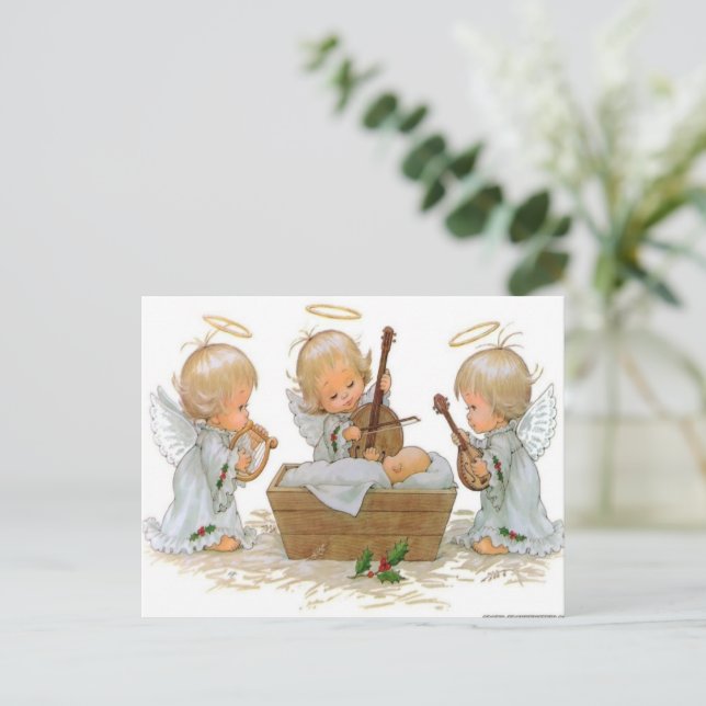 Angels in the Manger Card (Standing Front)