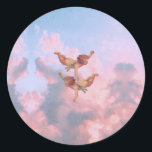Angels in the sky classic round sticker<br><div class="desc">Angels in the sky                             



angel angels cherubim cupid, 
sky feather illustration art, 
 raphael religious heart trendy, 
 catholic fly christian beautiful , 
romantic little angelic painting, 
 girl boy heaven celebration, 
 valentine christmas drawing , 
 flying cute love wings , 
pink baby vintage wing, 
cherubim angel angels cupid, </div>