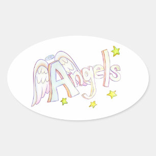 Angels Inspirational Word Art Decal Stickers
