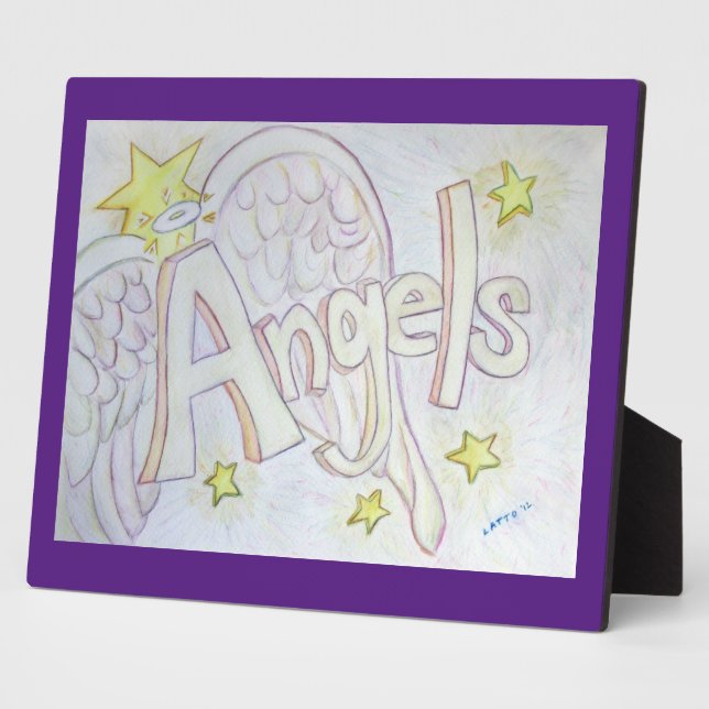 Angels Inspirational Word Painting Poem Plaque (Side)