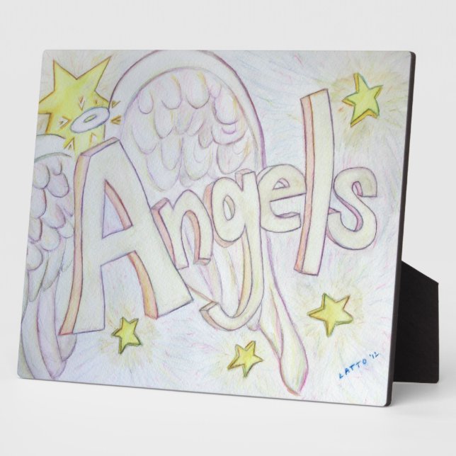Angels Inspirational Word Painting Poem Plaque (Side)
