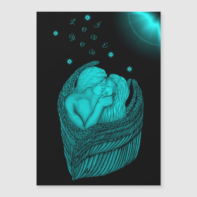 Angels Kissing , black and green Design (Front)