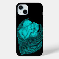Angels Kissing , black and green Design